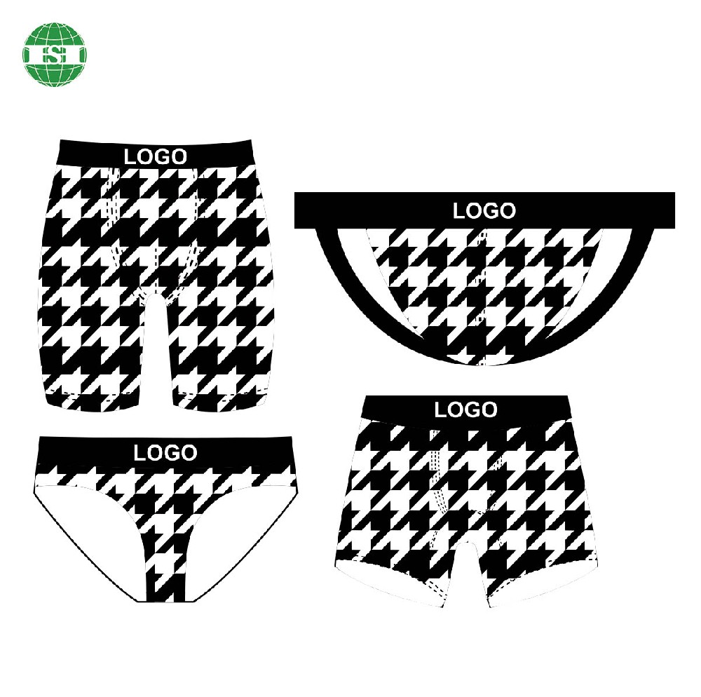 Houndstooth print mock up boxer briefs trunks jockstraps underwear support customization