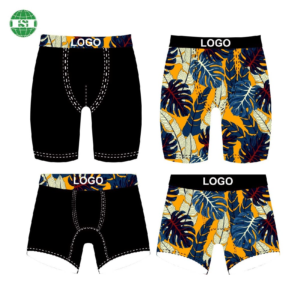 Custom tropical design Monstera deliciosa graphic print underwear boxer briefs and trunks