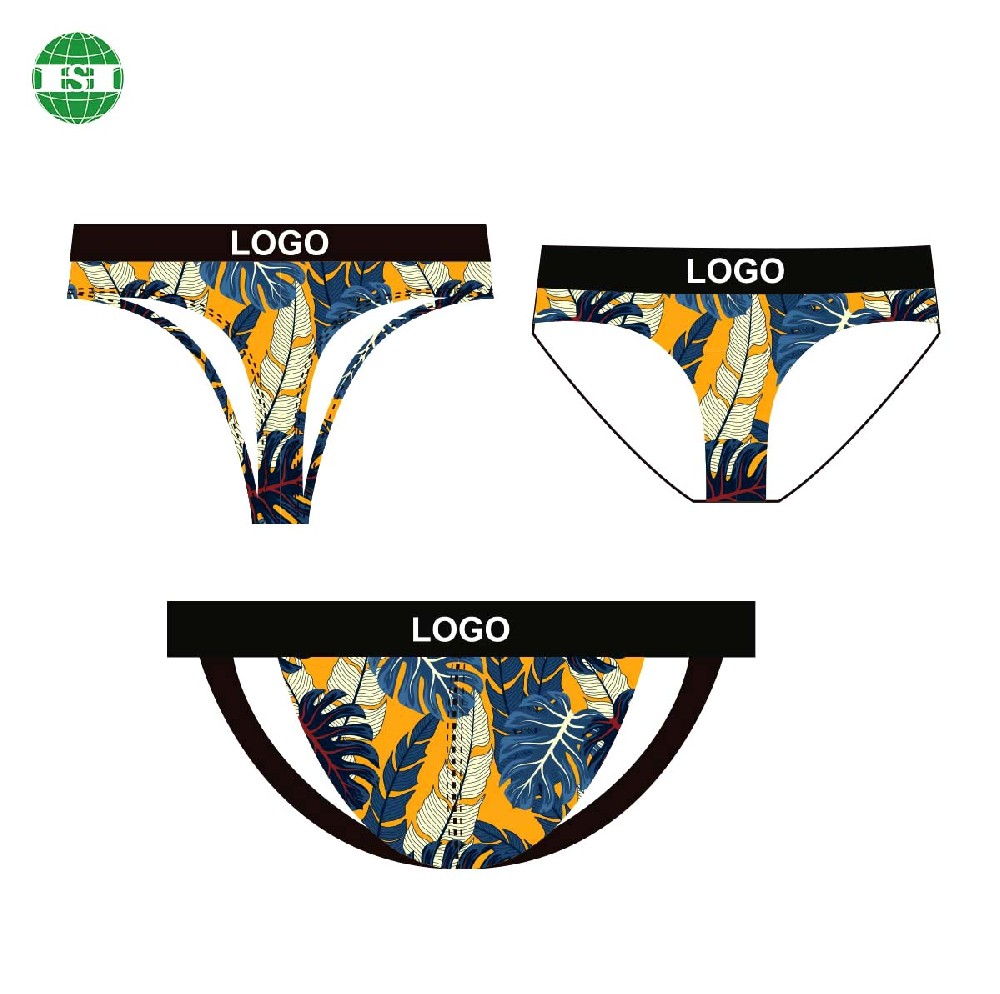 Customised tropical design Monstera deliciosa pattern print jockstraps thongs briefs underwear