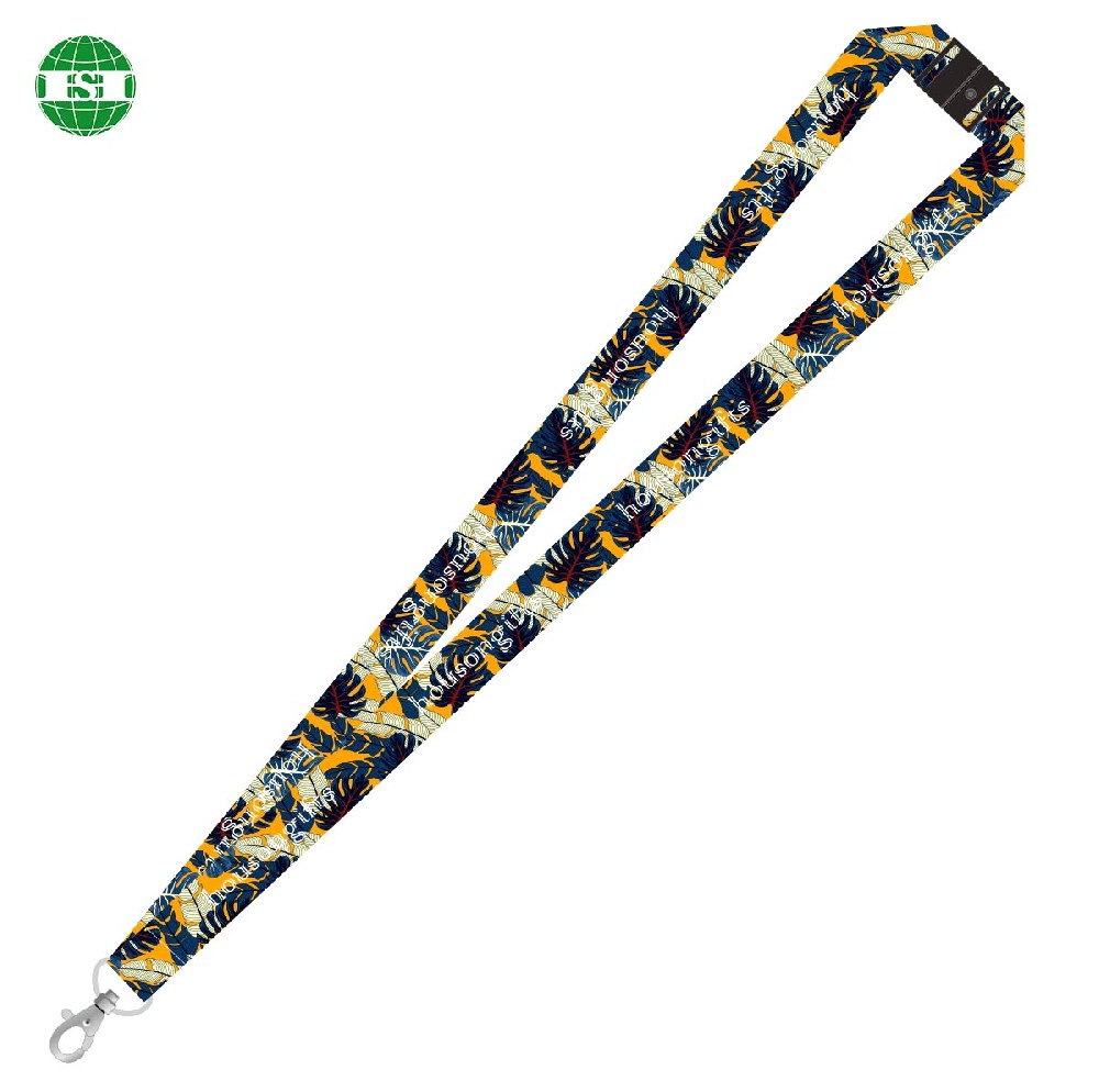 Custom tropical pattern Monstera deliciosa print lanyard