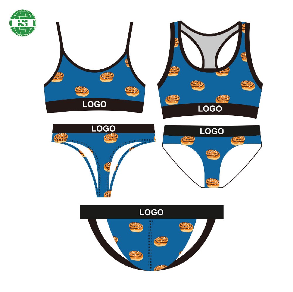 Custom breads design print bralette sport bra thongs briefs jockstraps underwear