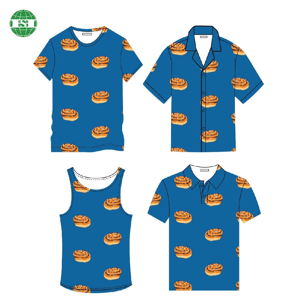 Customised breads design print polo shorts button up shirts singlet tank top support customization