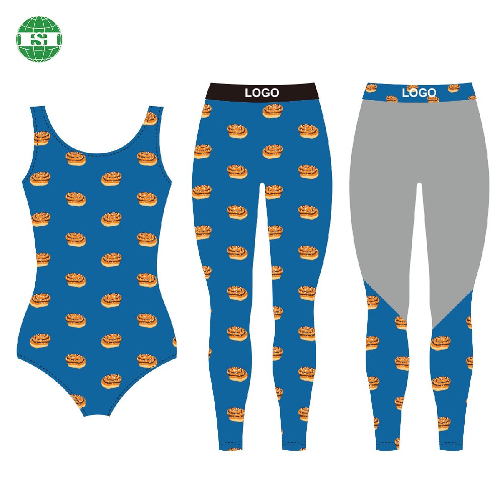 Custom breads design print leggings swimming suit