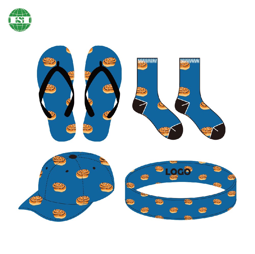 Custom breads graphic print hats socks flip flops bracelet