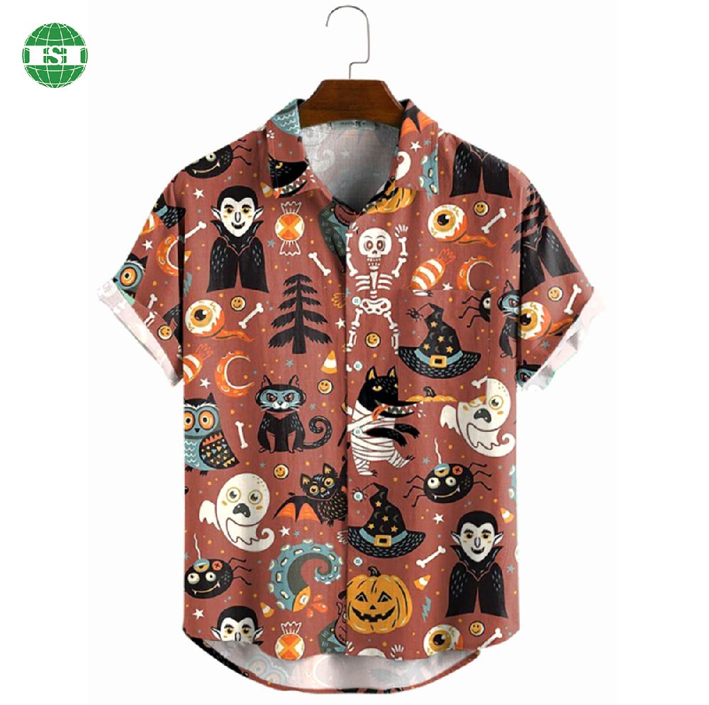 Halloween design button ups t-shirts unisex full customization