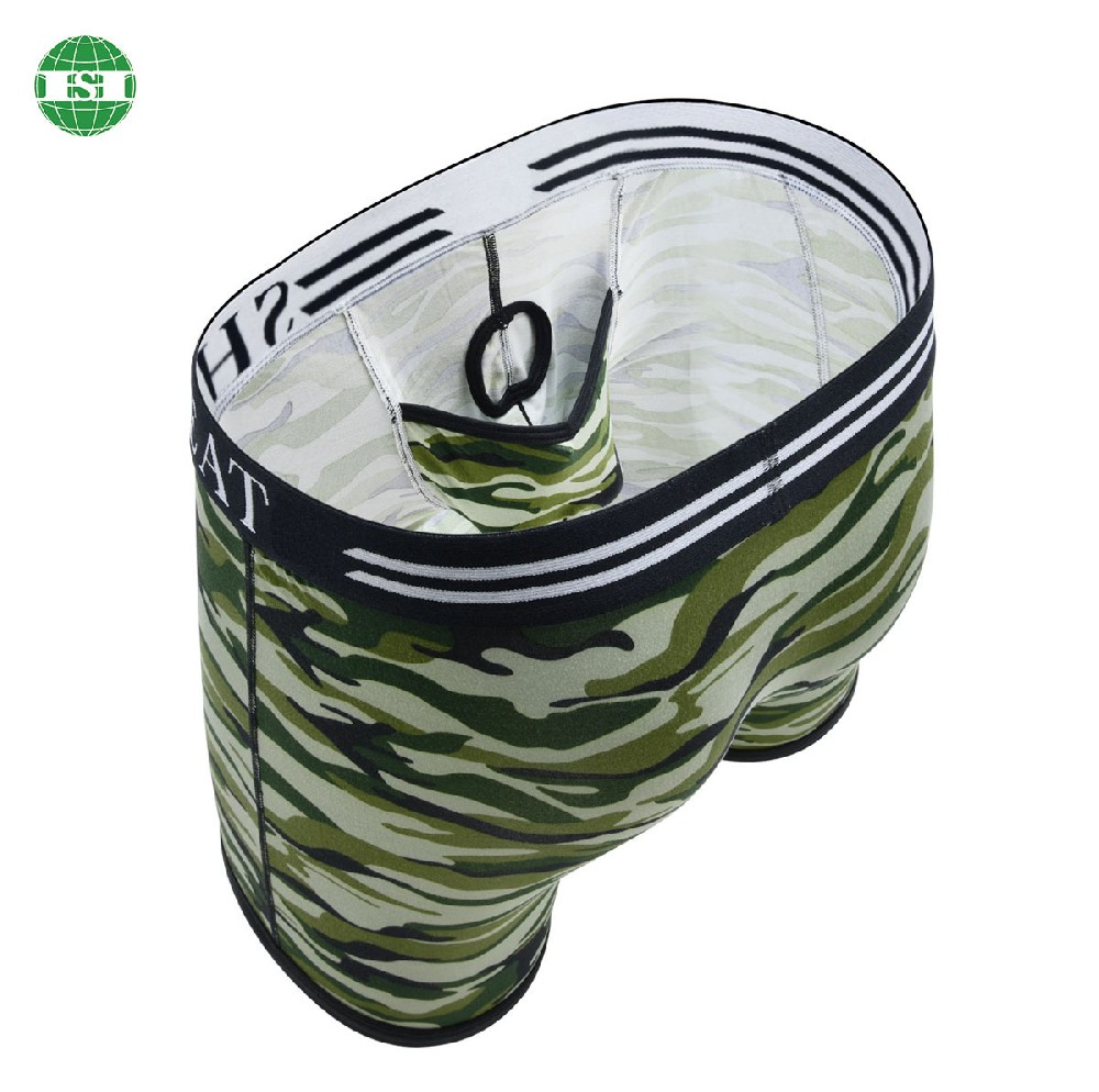 Men's dual pouch boxer briefs camouflage print underwear