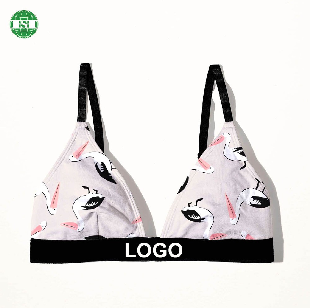 Graphic print women's triangle bra customised with your own logo