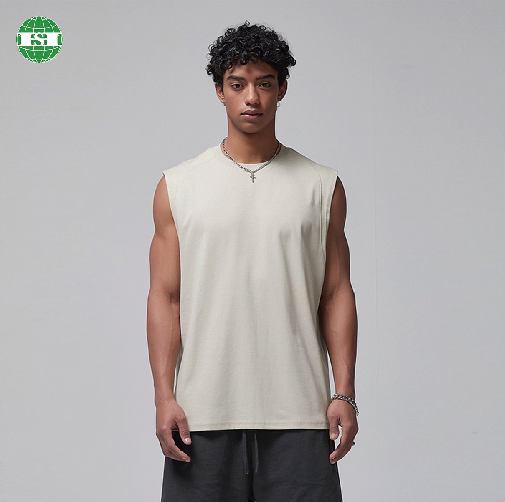 Plain color men's cotton tank top fully customized with your own design