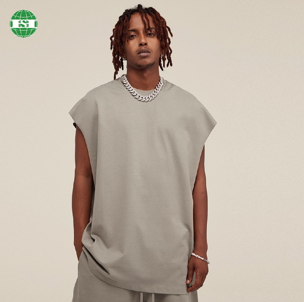 Men's cotton vest hip hop style loose fit custom pattern and color