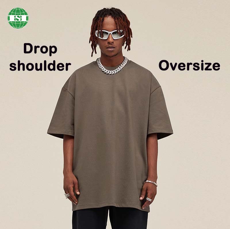 Drop shoulder Oversize Men's 100% cotton jersey t-shirts Custom color and size