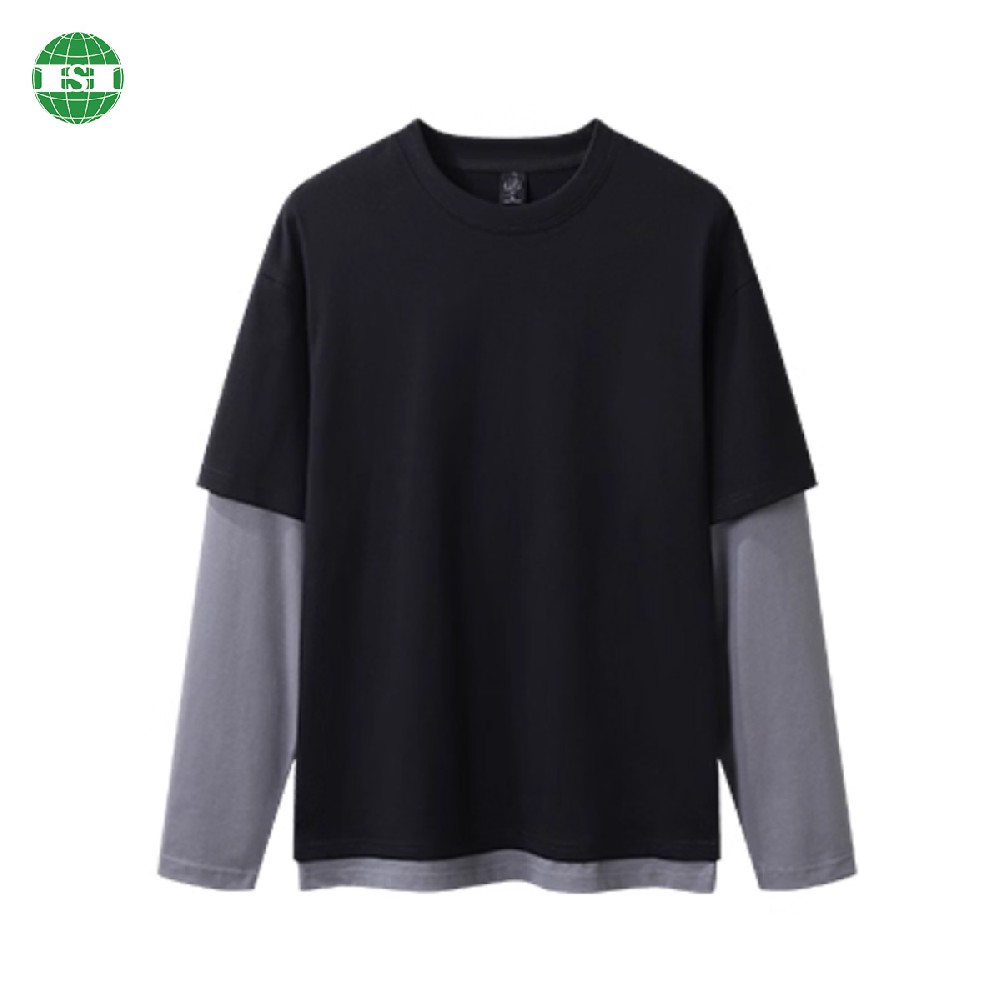 Two layers long sleeve cotton shorts for men Custom color and design